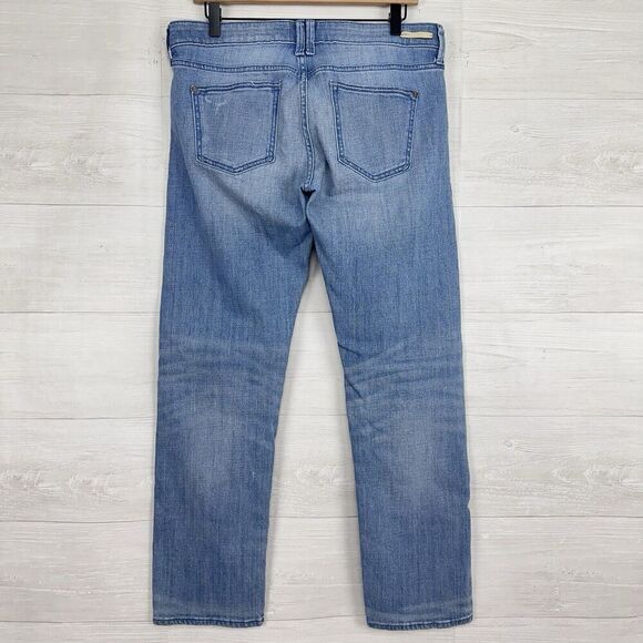 Pilcro Low-Rise Slim Boyfriend Jeans 28 Blue Light Wash Embroidered Straight Leg - Picture 5 of 13